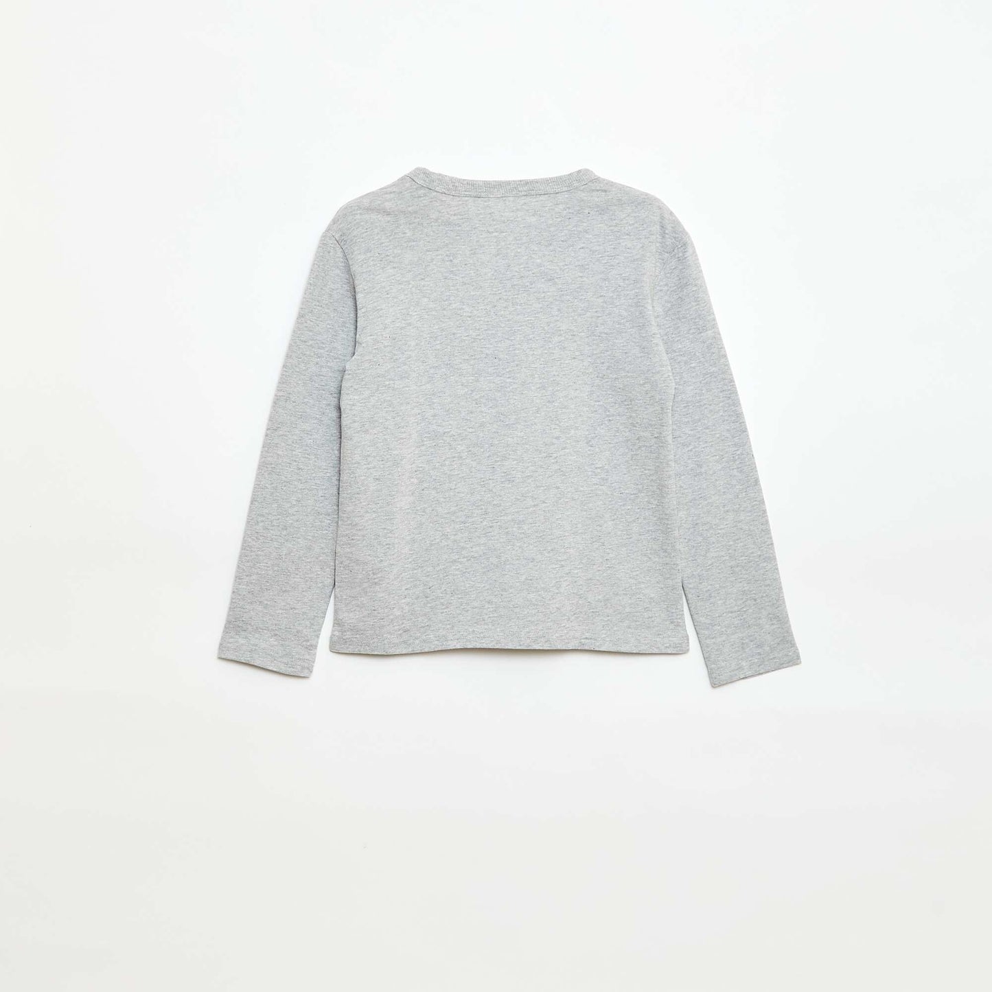 Camiseta estampada con diseño original de manga larga GRIS