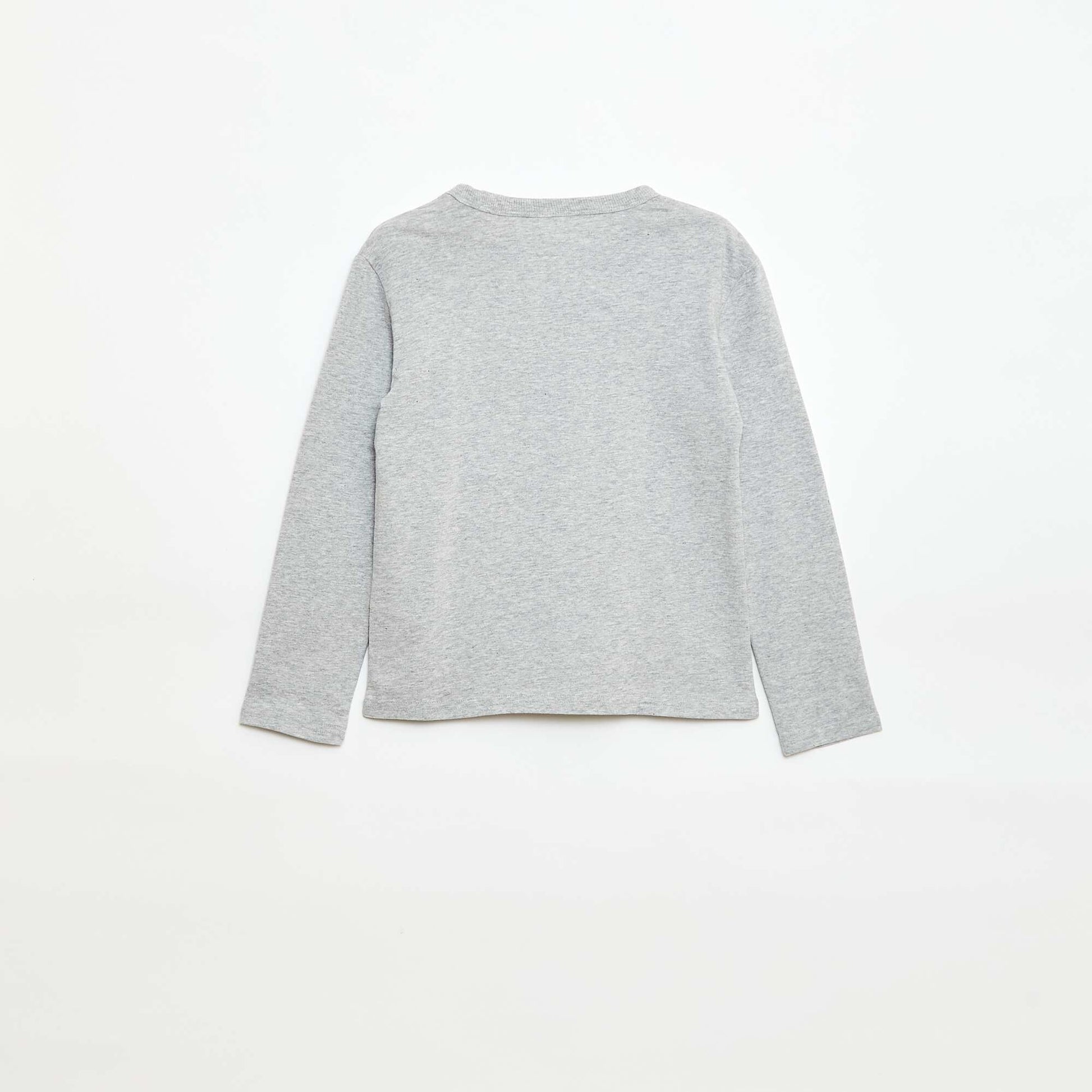 Camiseta estampada con diseño original de manga larga GRIS