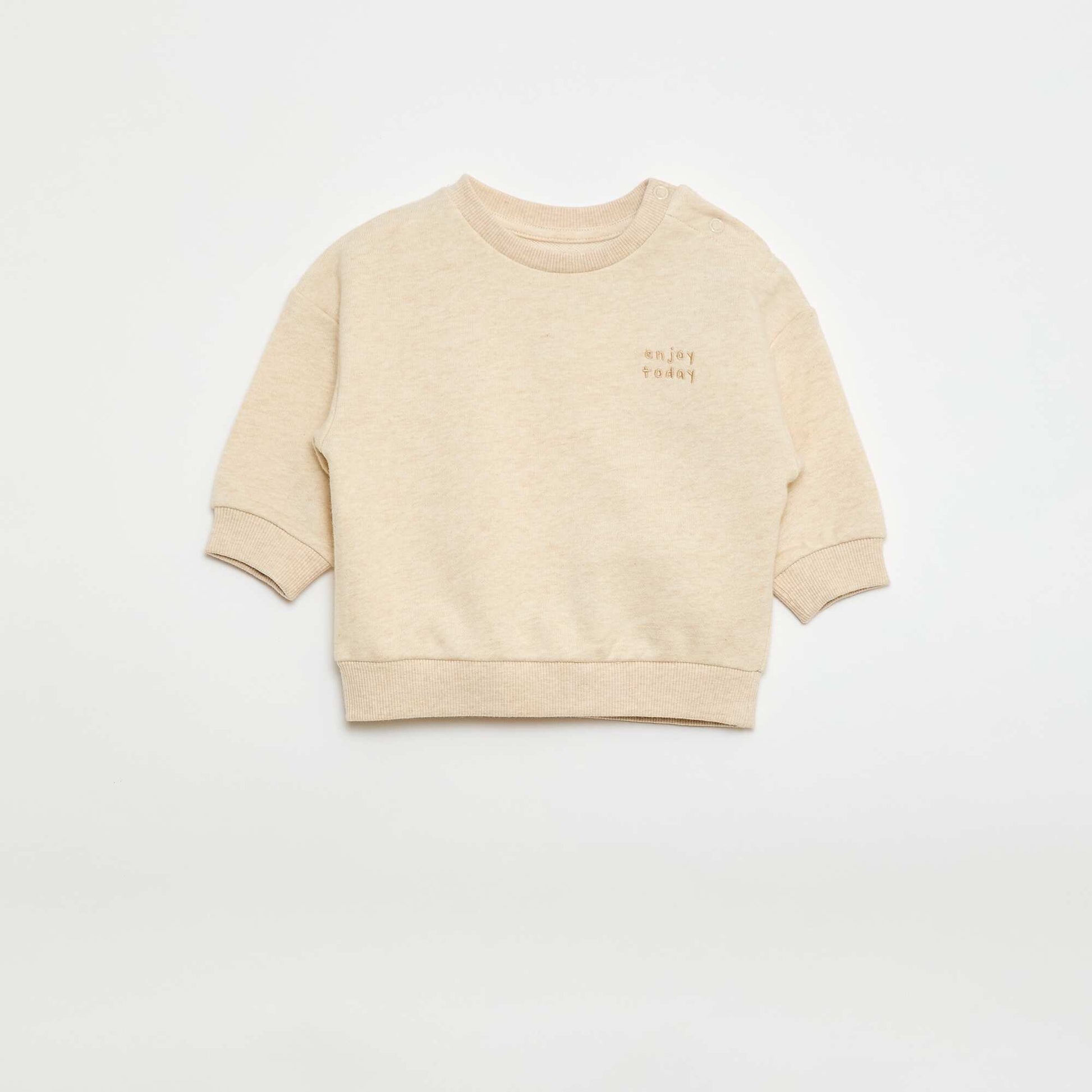 Buzo jaspeada en felpa francesa BEIGE