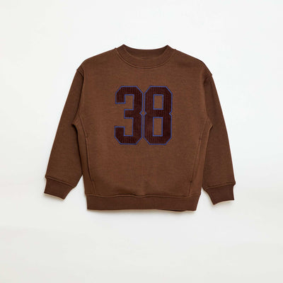 Buzo de felpa con estampado de terciopelo MARRON