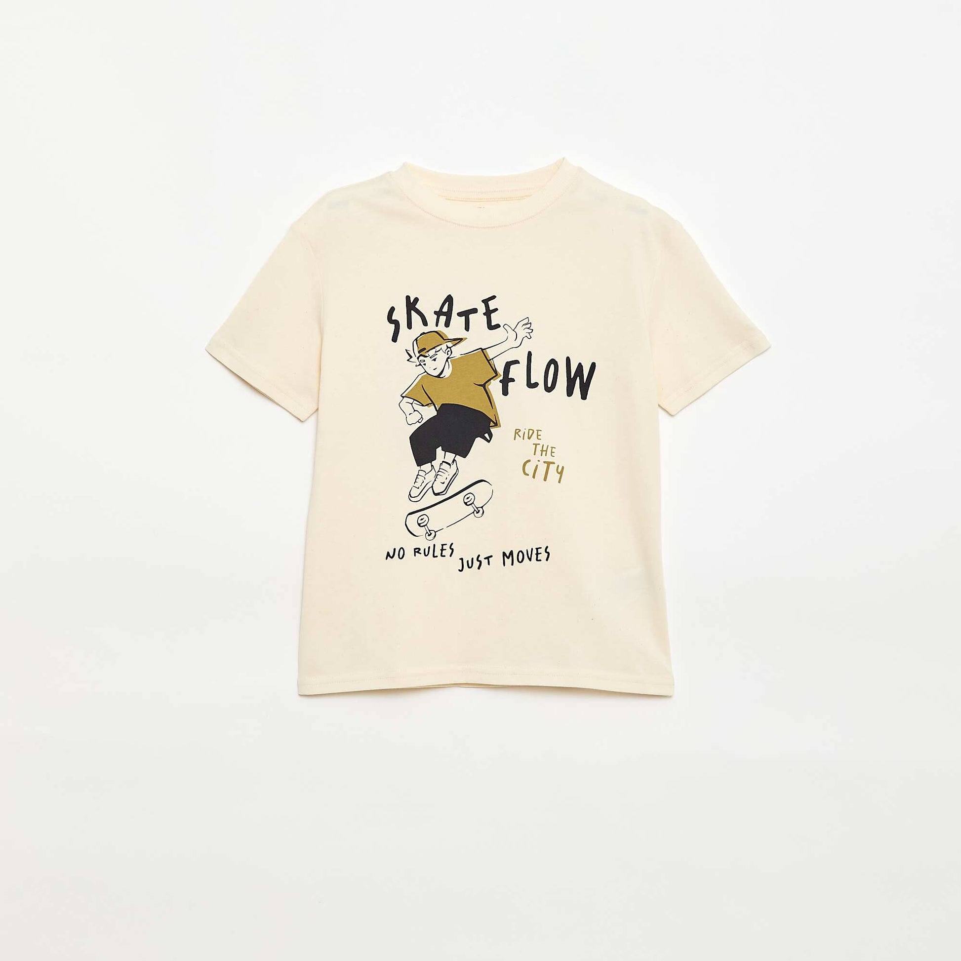 Camiseta de manga corta estampada BLANCO