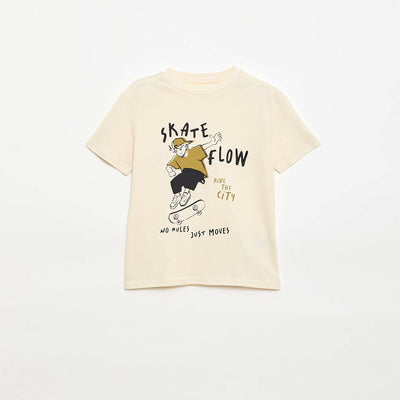 Camiseta de manga corta estampada BLANCO