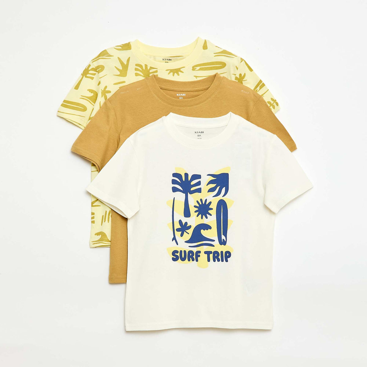 pack de 3 camisetas de algodón AMARILLO