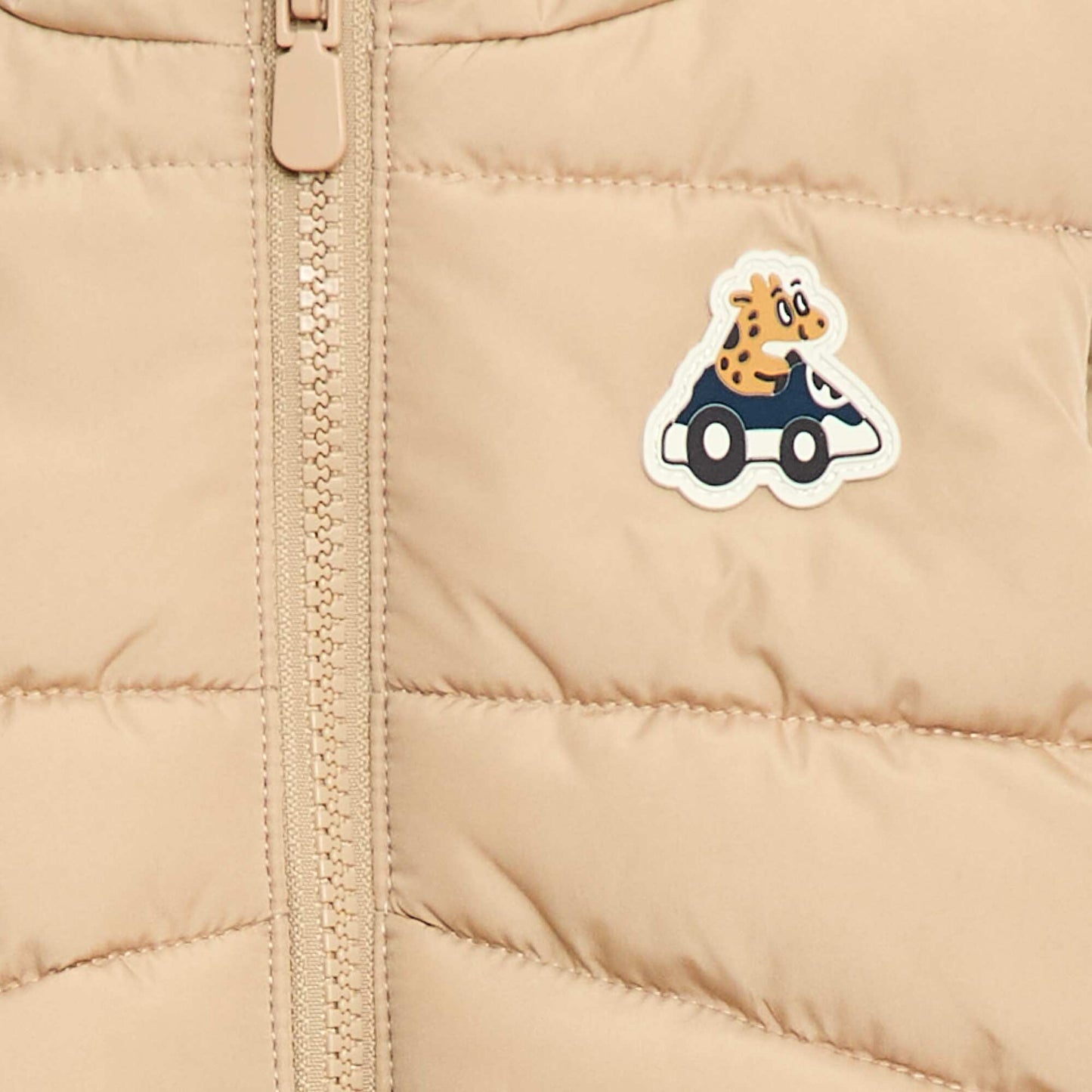 Chaleco acolchado con capucha y sin mangas BEIGE