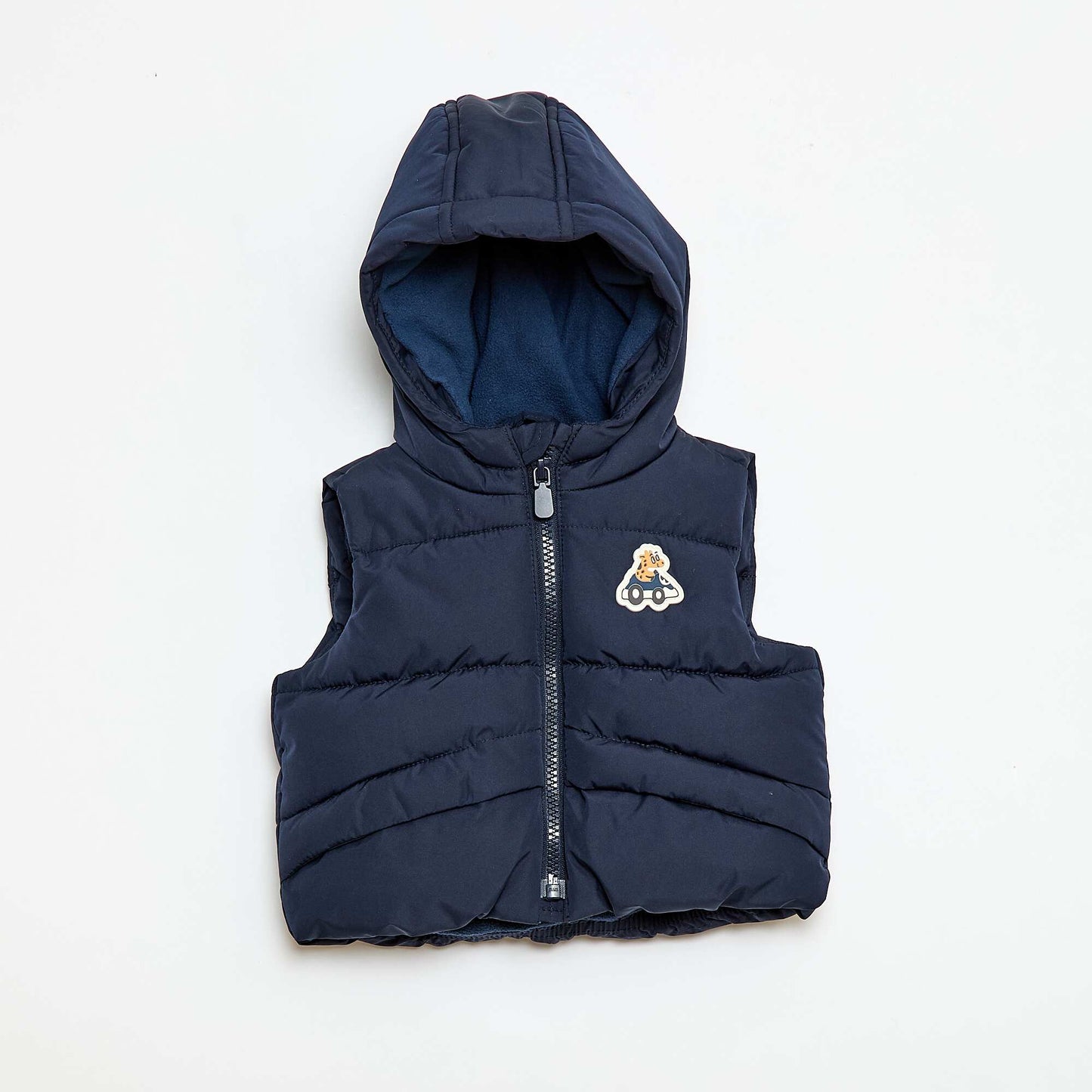 Chaleco acolchado con capucha y sin mangas BEIGE