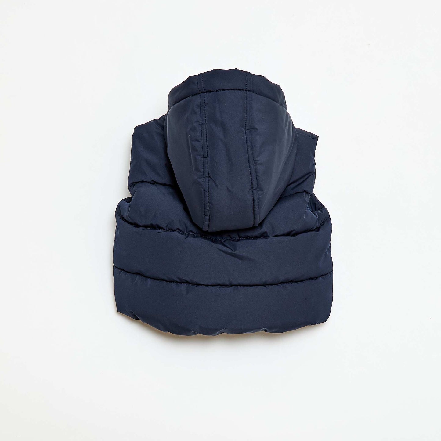 Chaleco acolchado con capucha y sin mangas BEIGE