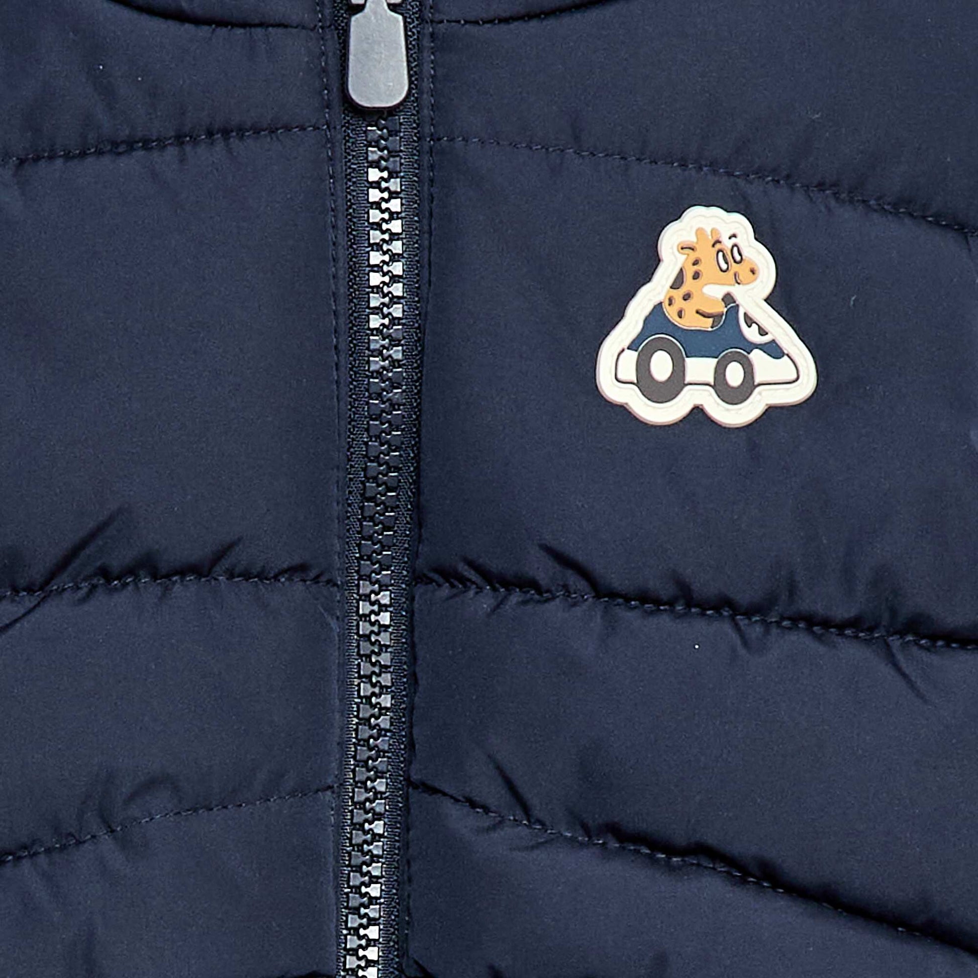 Chaleco acolchado con capucha y sin mangas BEIGE