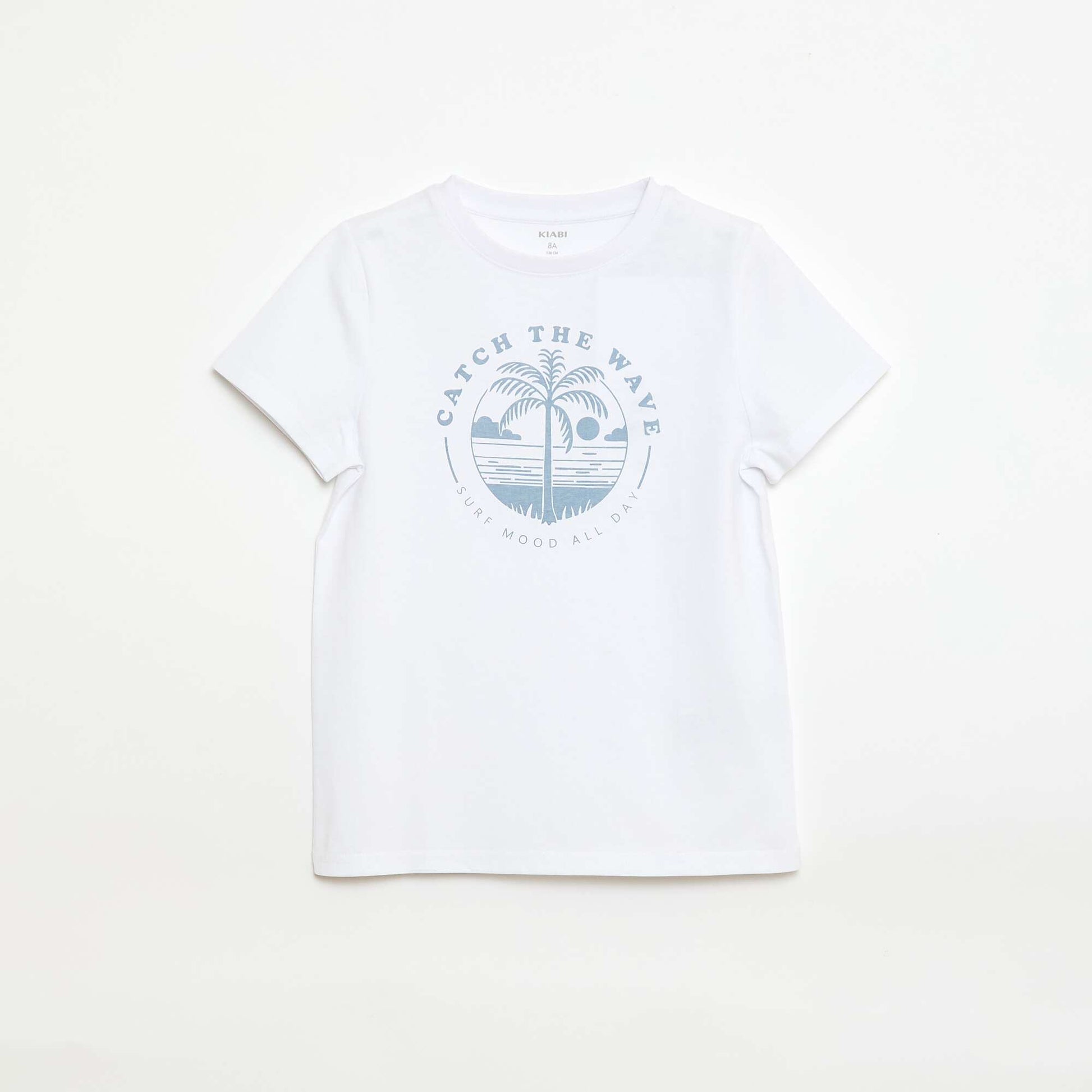Camiseta estampada con mensaje BLANCO