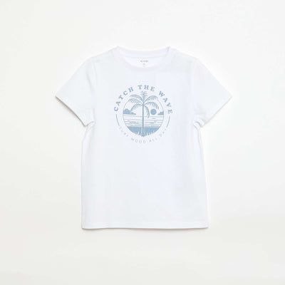 Camiseta estampada con mensaje BLANCO