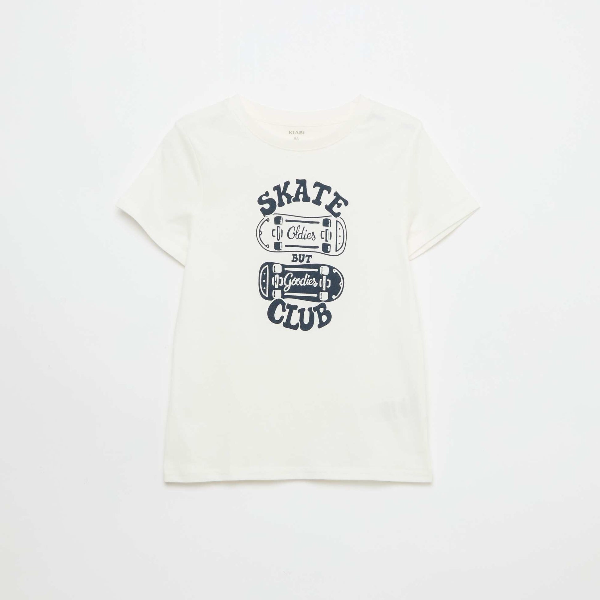Camiseta estampada con mensaje BLANCO
