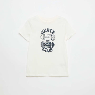 Camiseta estampada con mensaje BLANCO