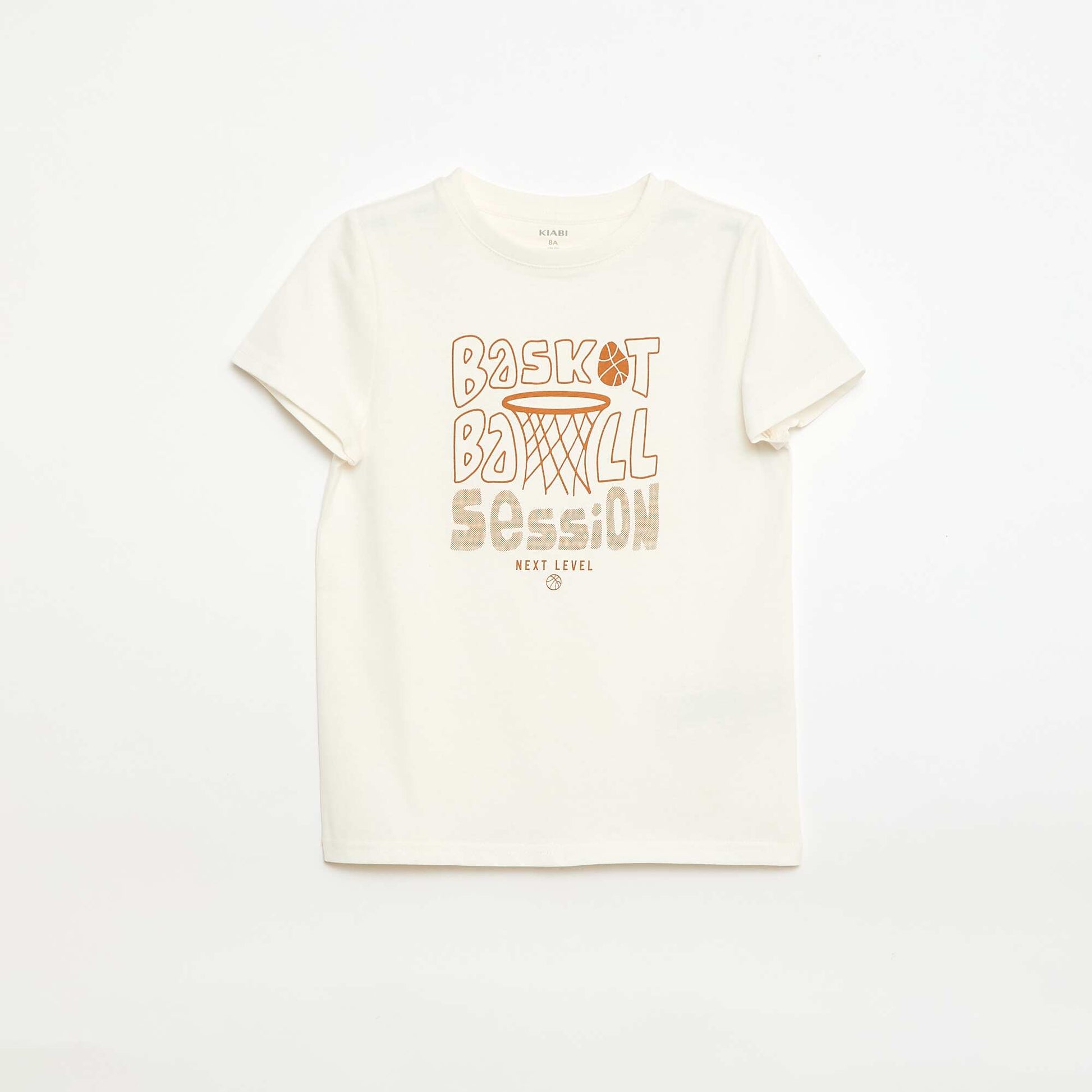 Camiseta estampada con mensaje BLANCO