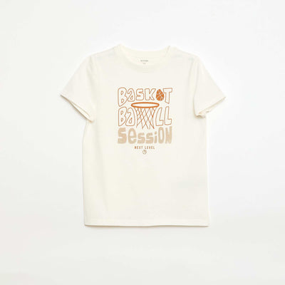 Camiseta estampada con mensaje BLANCO