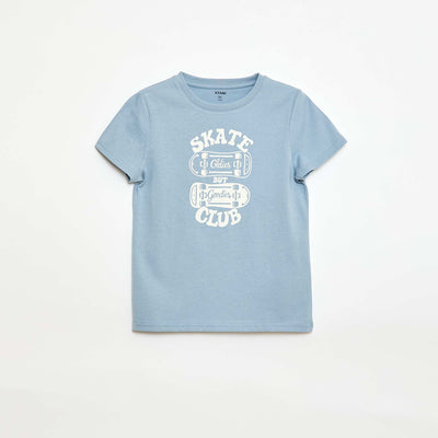 Camiseta estampada con mensaje AZUL