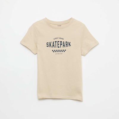 Camiseta estampada con mensaje BEIGE