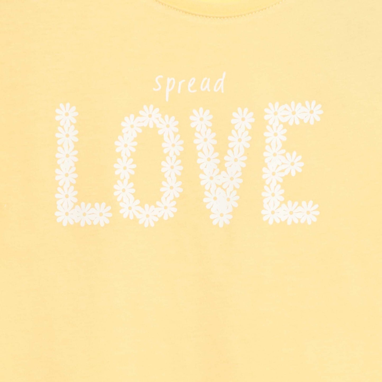 Camiseta estampada con mensaje y manga corta AMARILLO