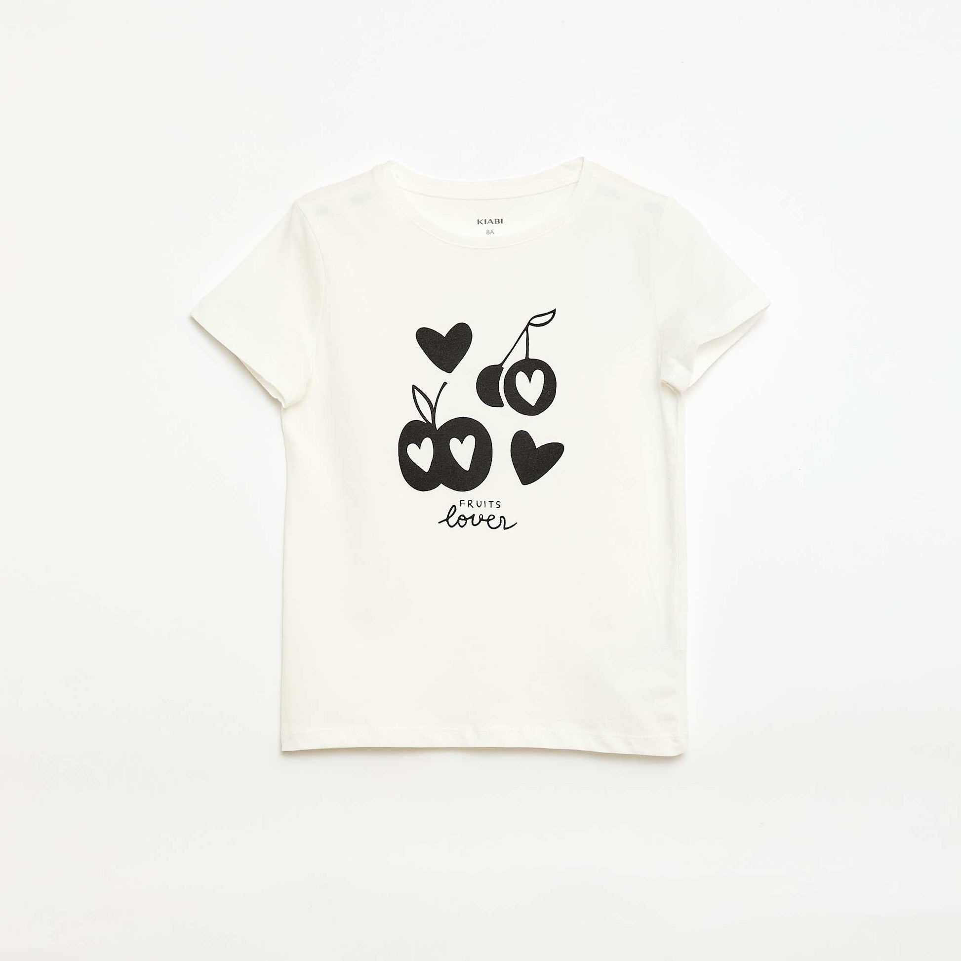 Camiseta estampada con mensaje y manga corta BLANCO