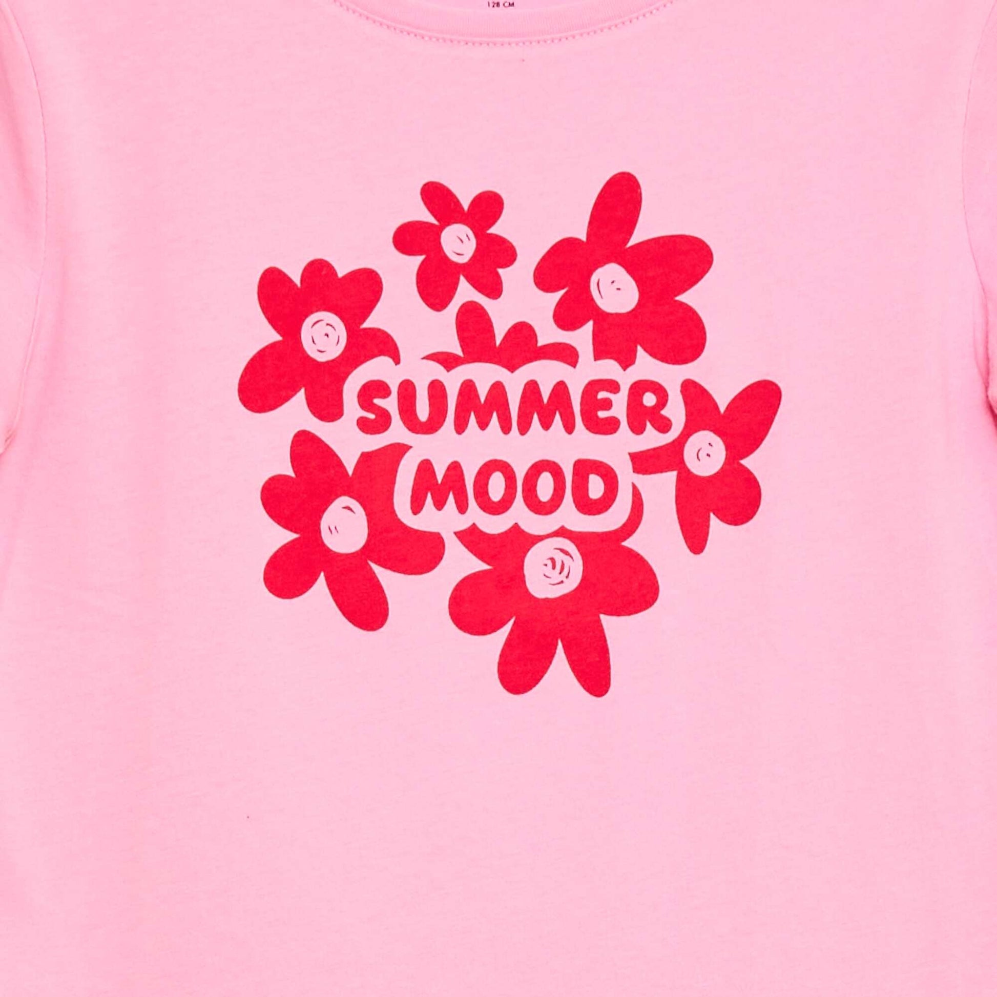 Camiseta estampada con mensaje y manga corta ROSA