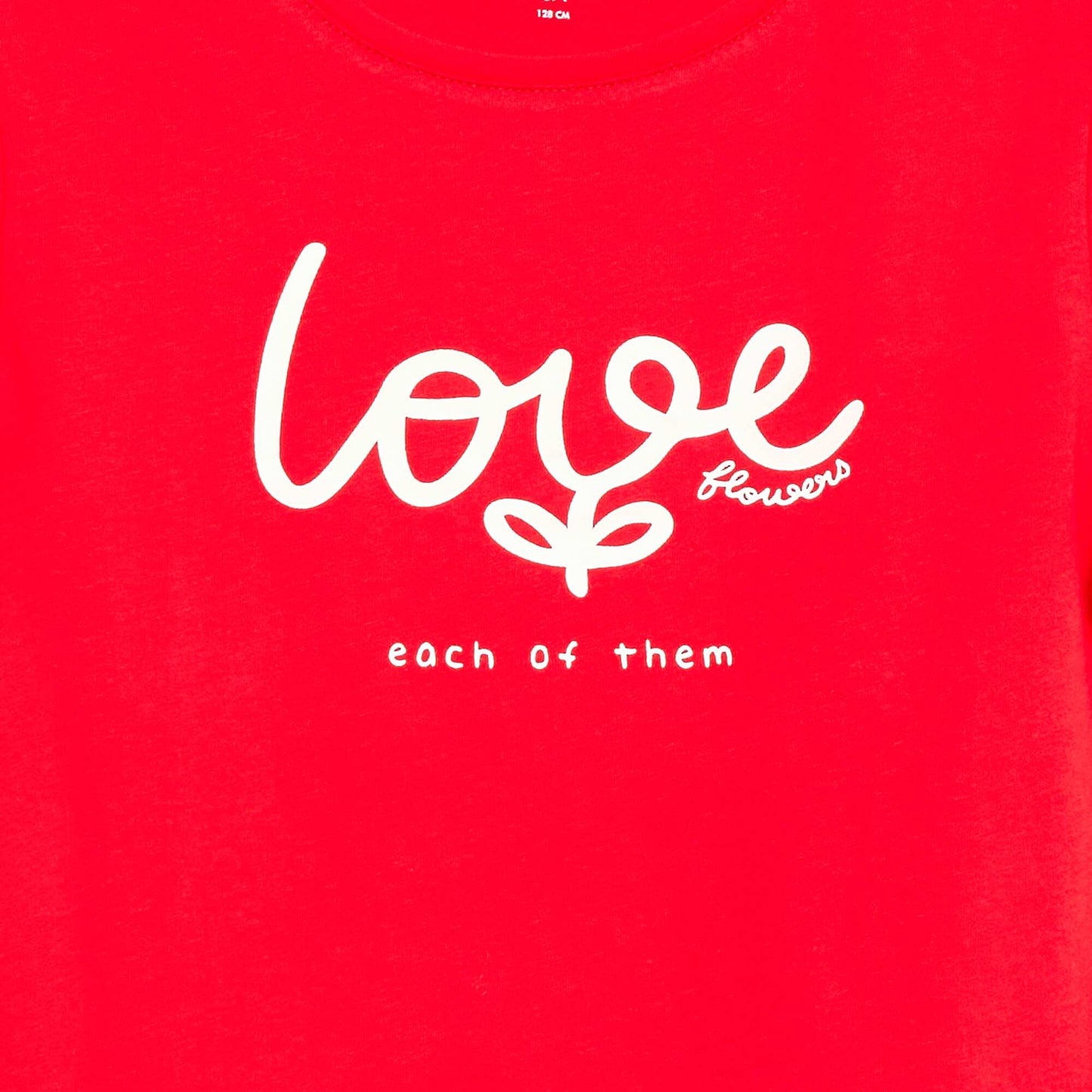 Camiseta estampada con mensaje y manga corta ROJO