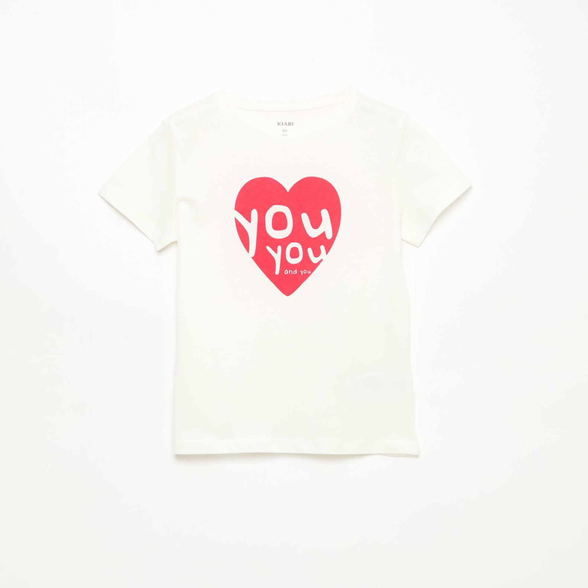 Camiseta estampada con mensaje y manga corta BLANCO