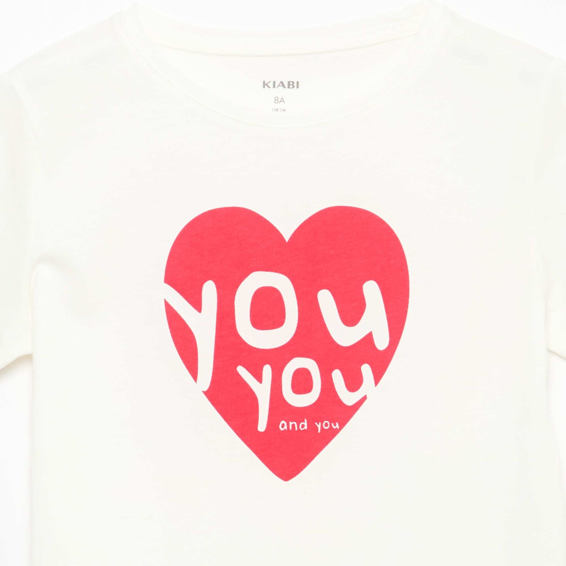 Camiseta estampada con mensaje y manga corta BLANCO