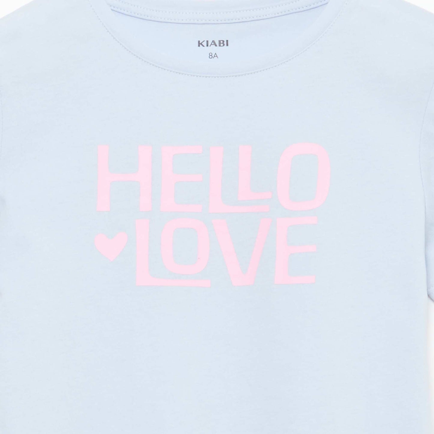 Camiseta estampada con mensaje y manga corta AZUL