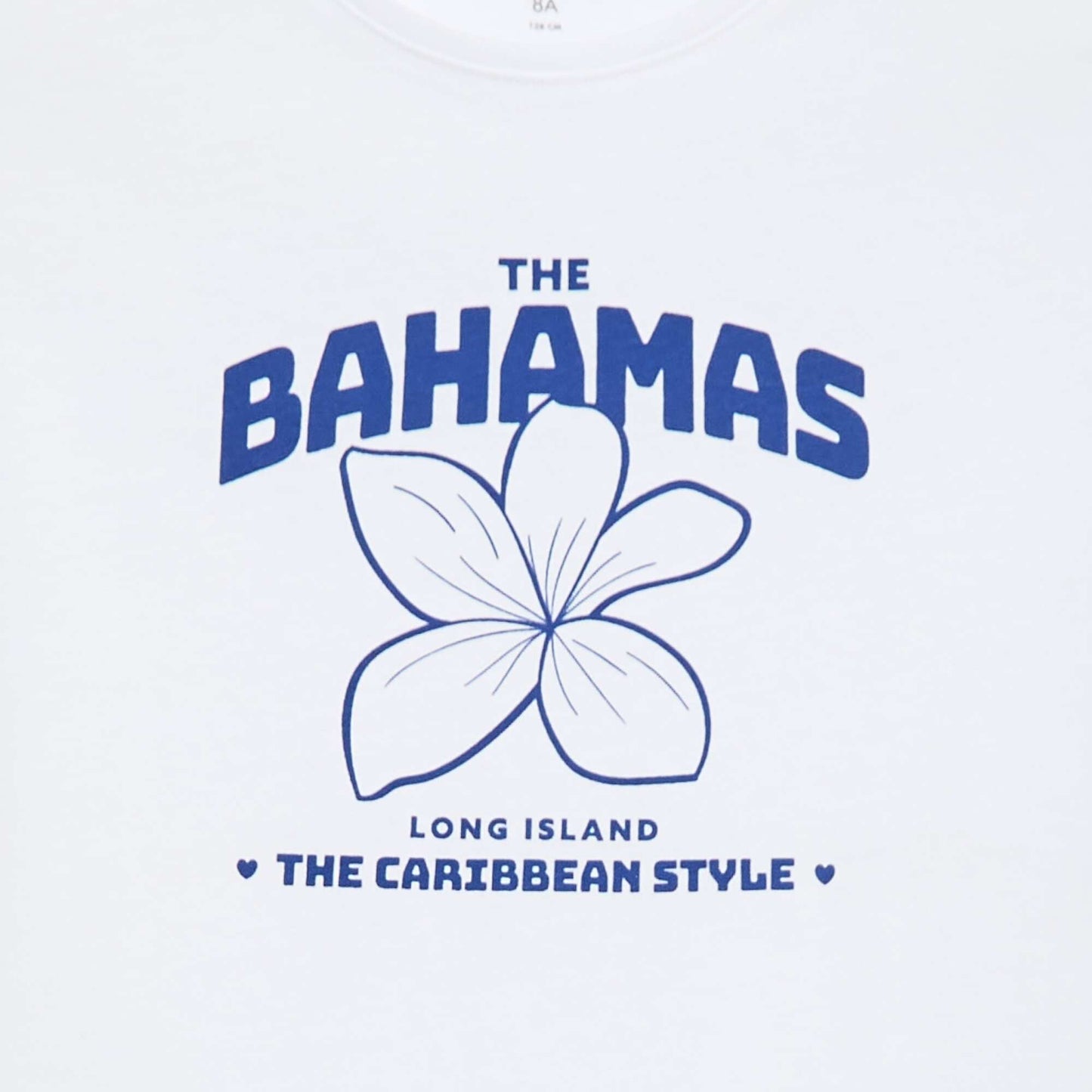 Camiseta estampada con mensaje y manga corta AZUL
