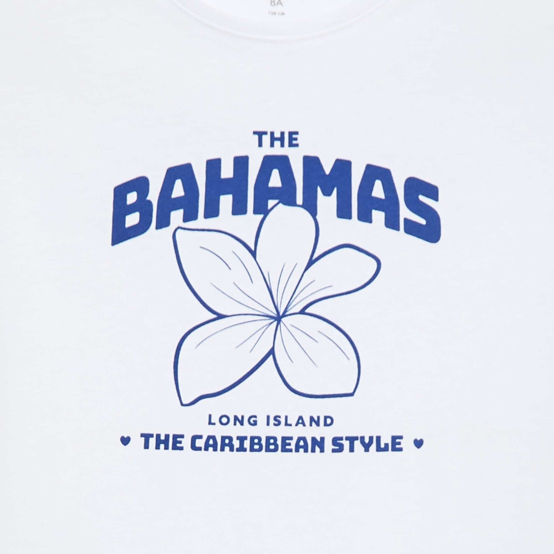 Camiseta estampada con mensaje y manga corta AZUL