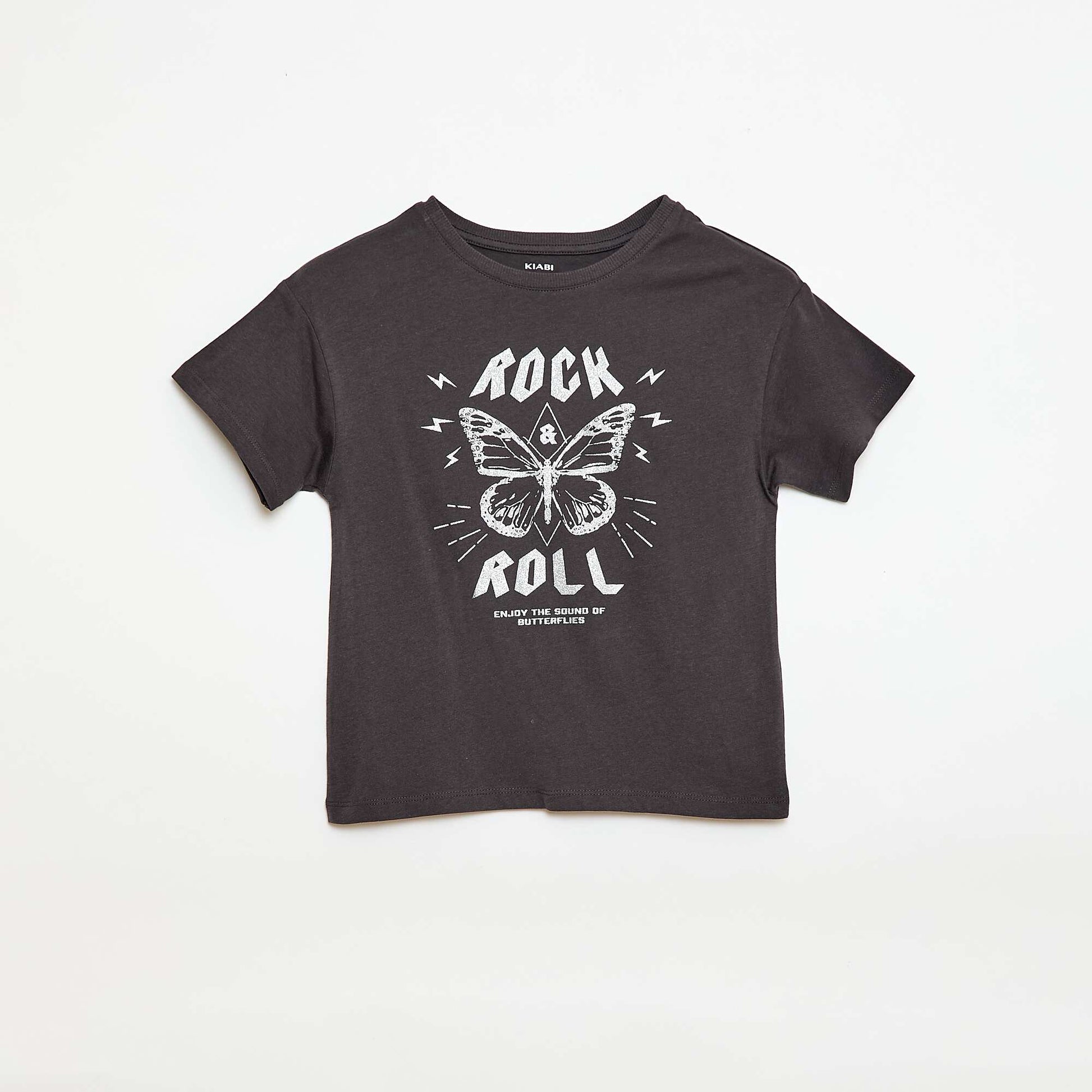 Camiseta estampada con fantasía NEGRO