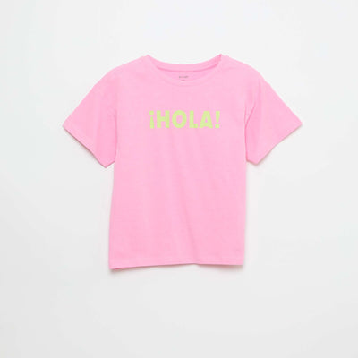 Camiseta estampada con fantasía ROSA
