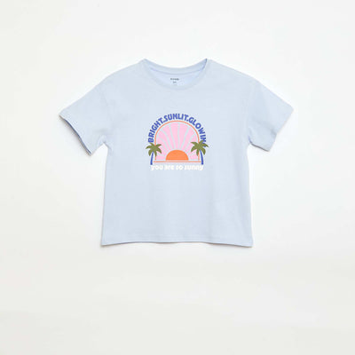 Camiseta estampada con fantasía AZUL
