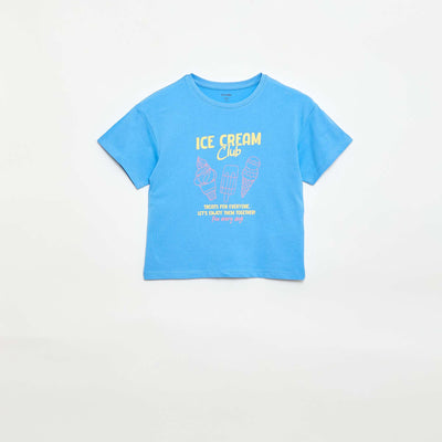 Camiseta estampada con fantasía AZUL