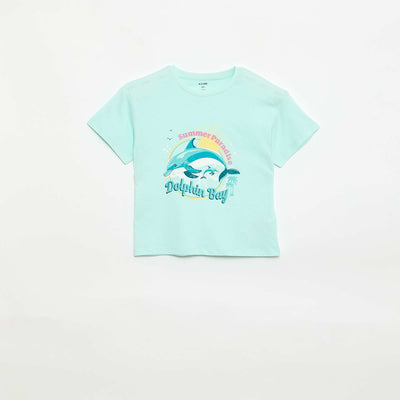 Camiseta estampada con fantasía AZUL