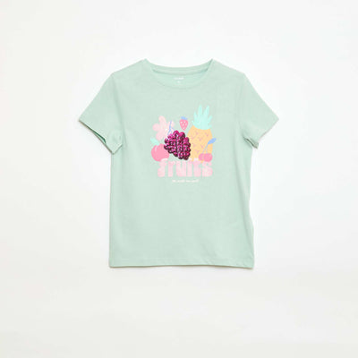 Camiseta de manga corta con animación VERDE
