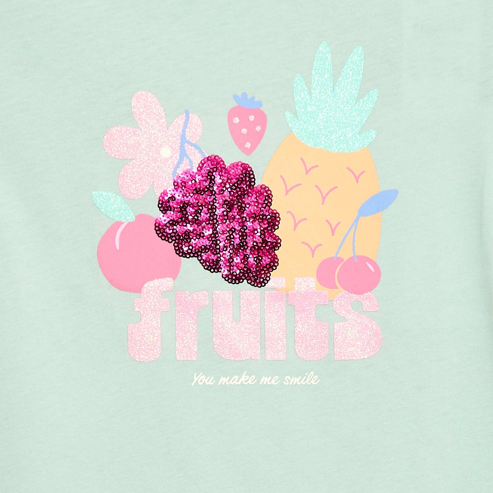 Camiseta de manga corta con animación VERDE