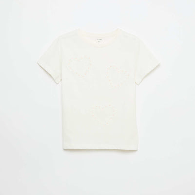 Camiseta de manga corta con diseño BLANCO