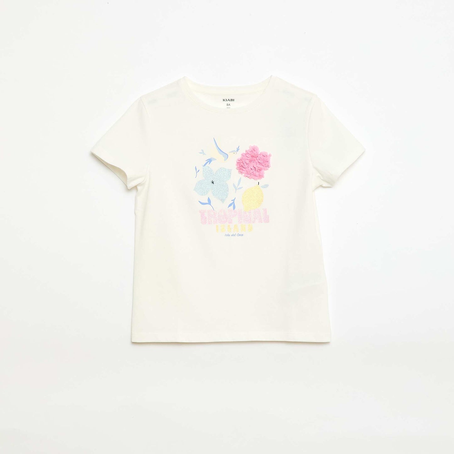 Camiseta de manga corta con animación BLANCO