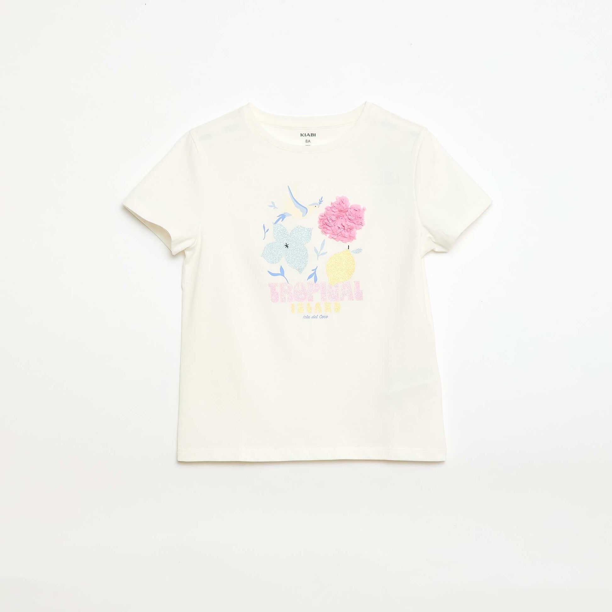 Camiseta de manga corta con animación BLANCO