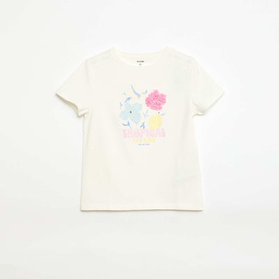 Camiseta de manga corta con animación BLANCO