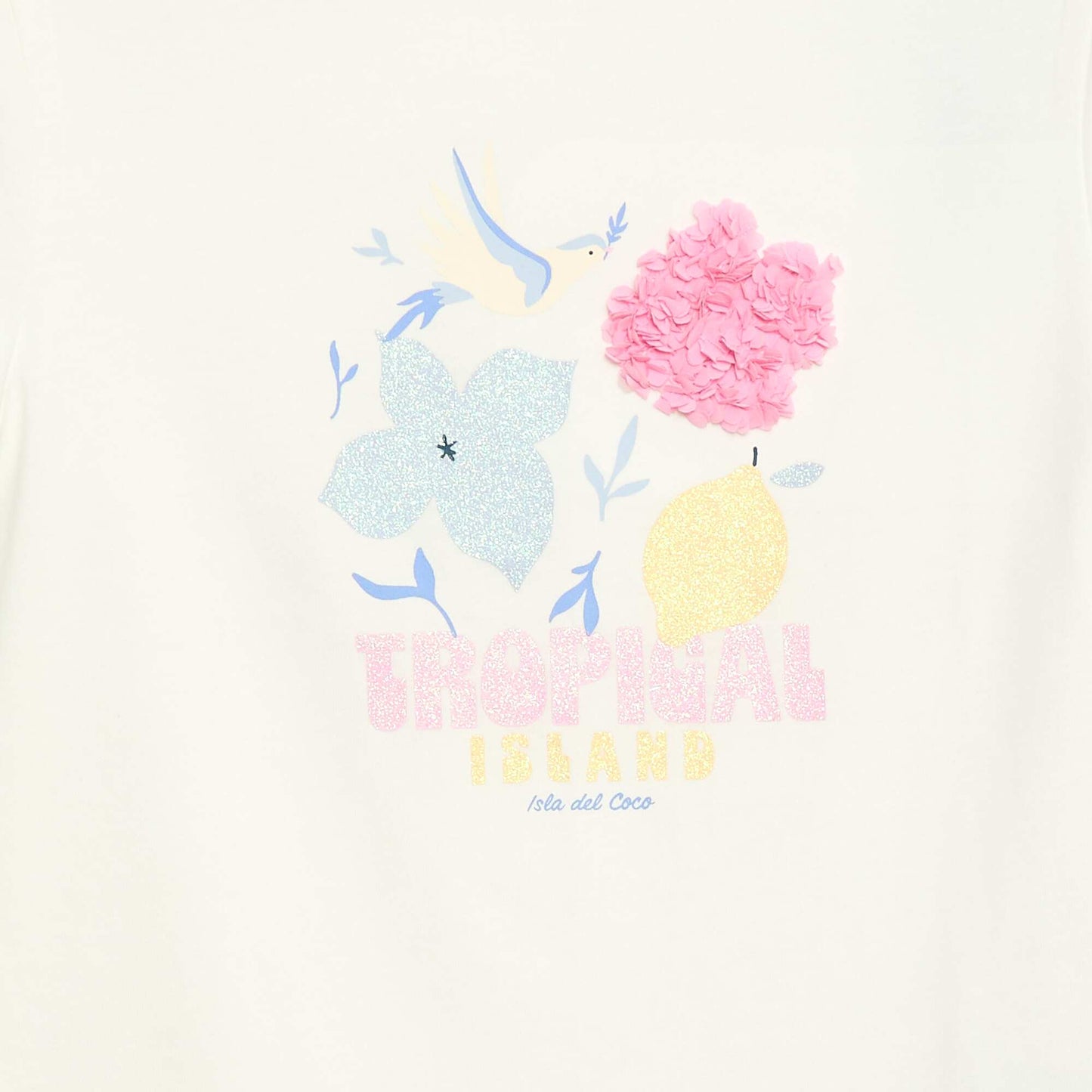 Camiseta de manga corta con animación BLANCO