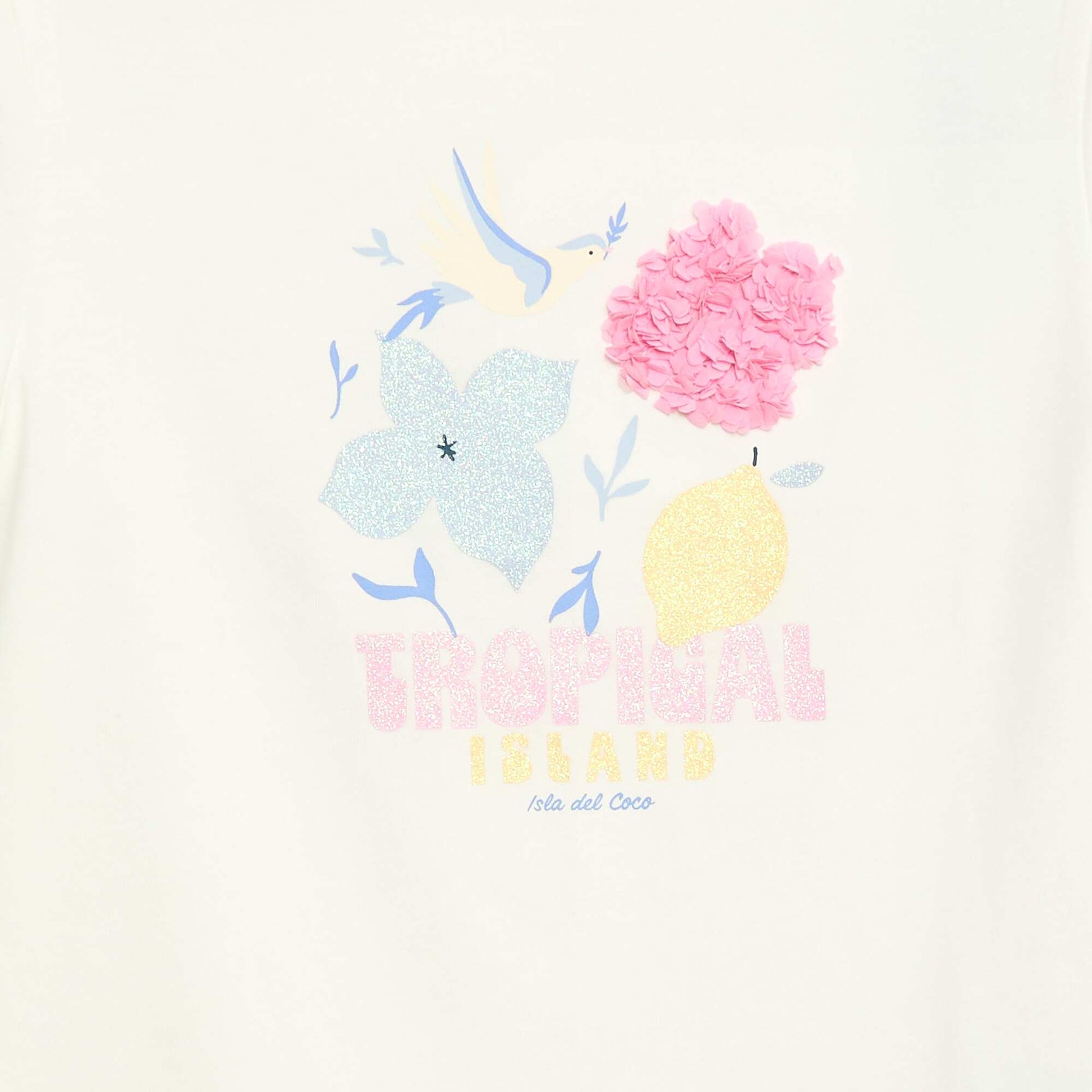 Camiseta de manga corta con animación BLANCO