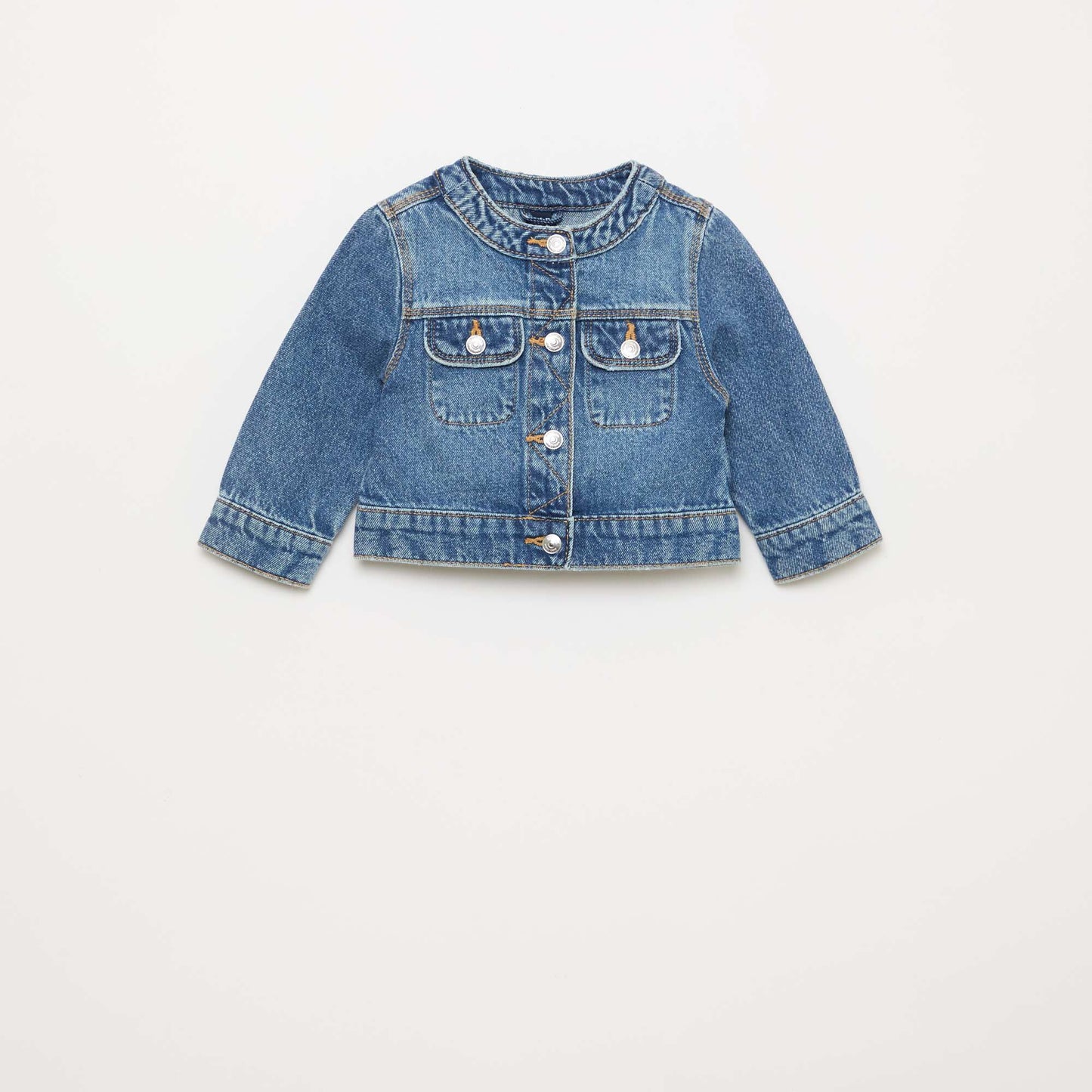 Chaqueta vaquera de cuello redondo AZUL