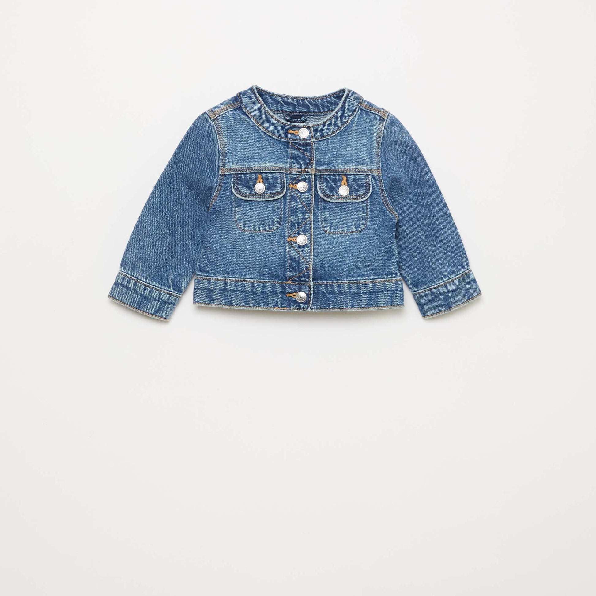 Chaqueta vaquera de cuello redondo AZUL