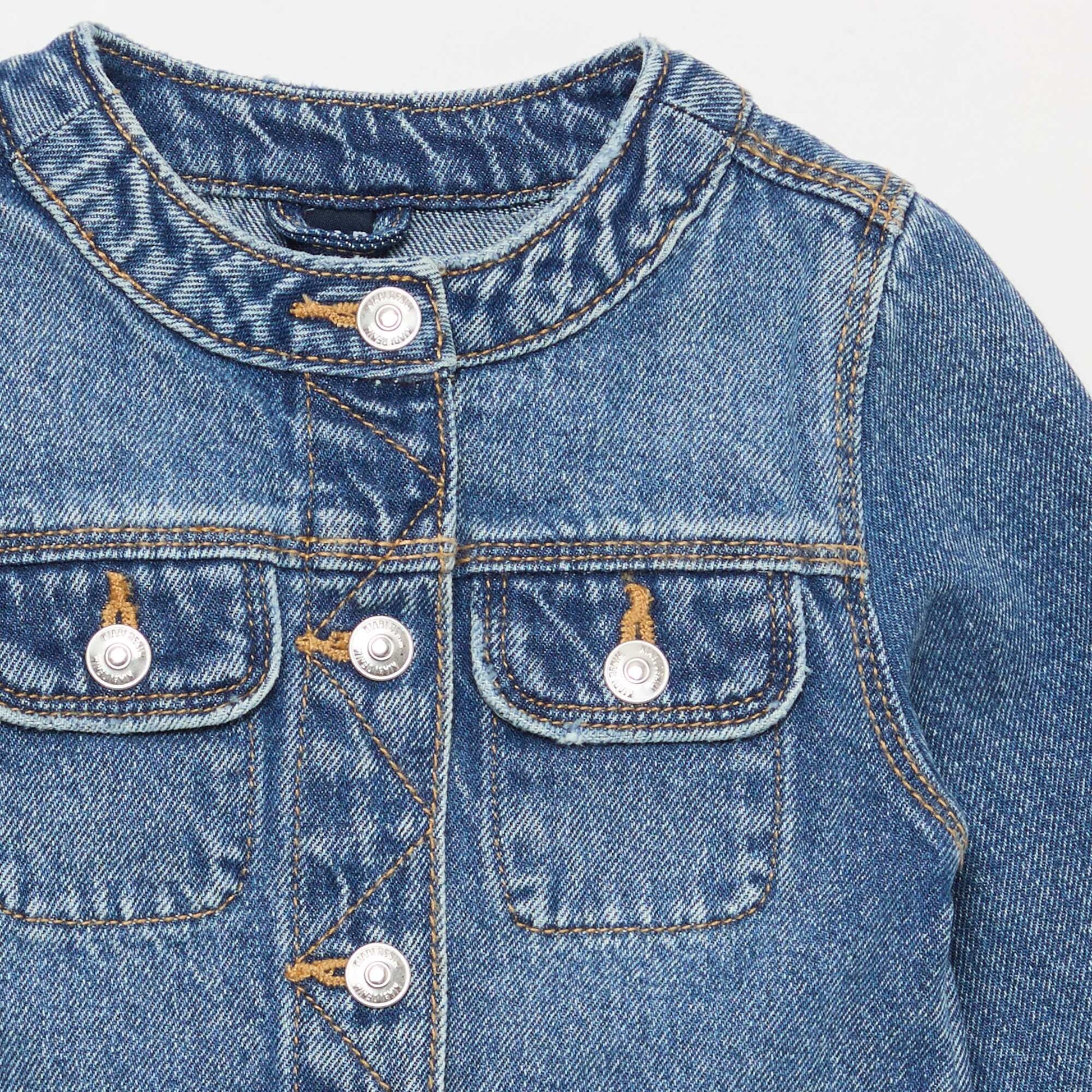 Chaqueta vaquera de cuello redondo AZUL