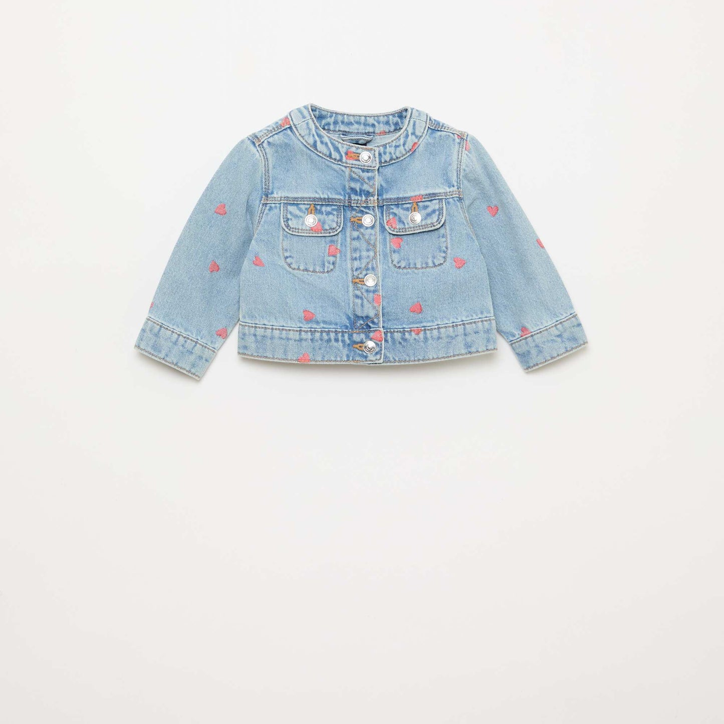 Chaqueta vaquera de cuello redondo AZUL