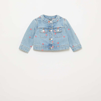Chaqueta vaquera de cuello redondo AZUL