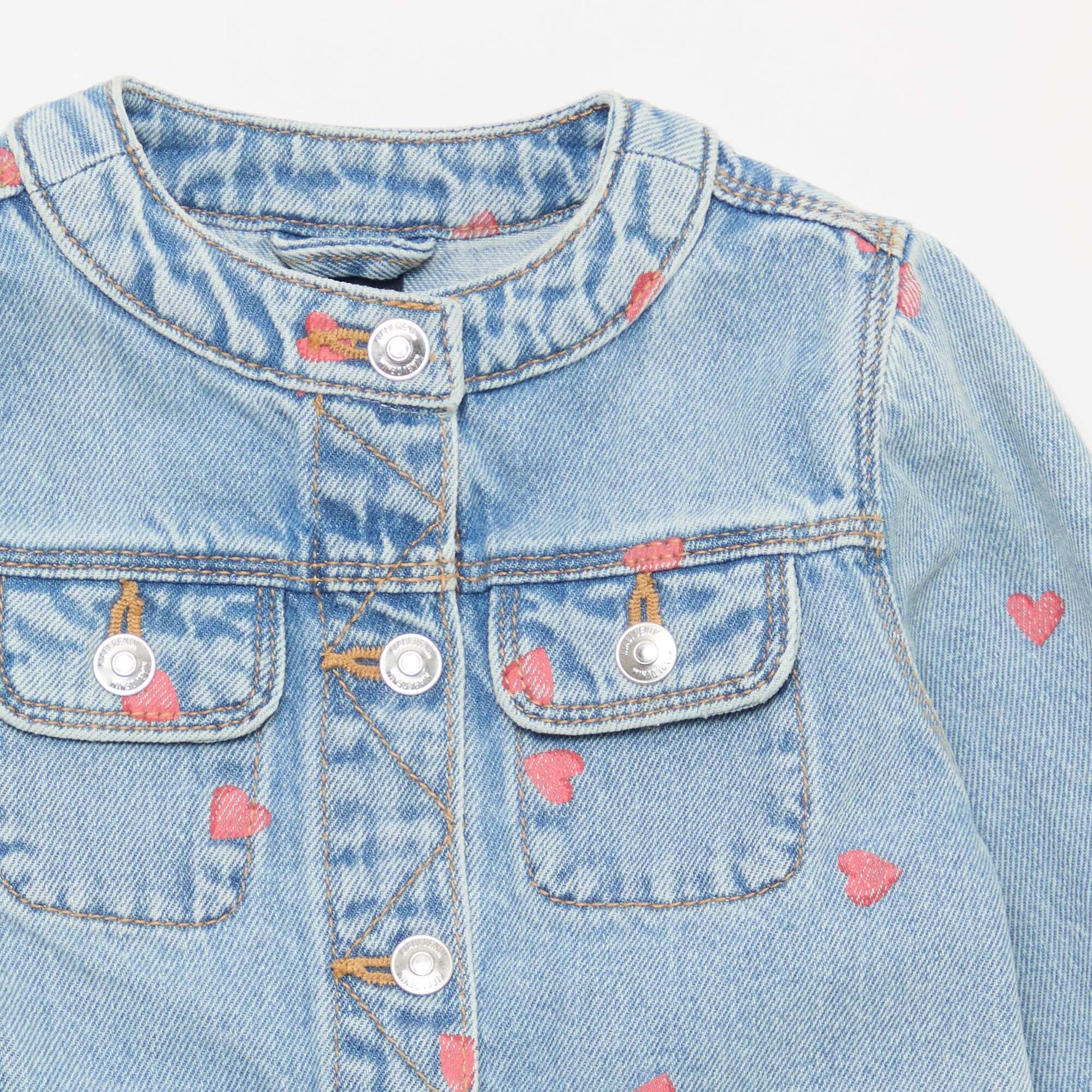 Chaqueta vaquera de cuello redondo AZUL