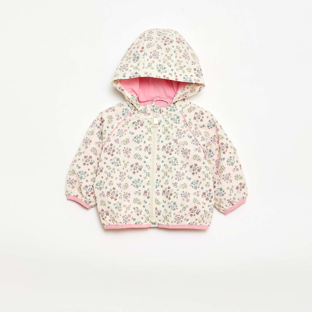 Campera cortavientos con capucha BLANCO