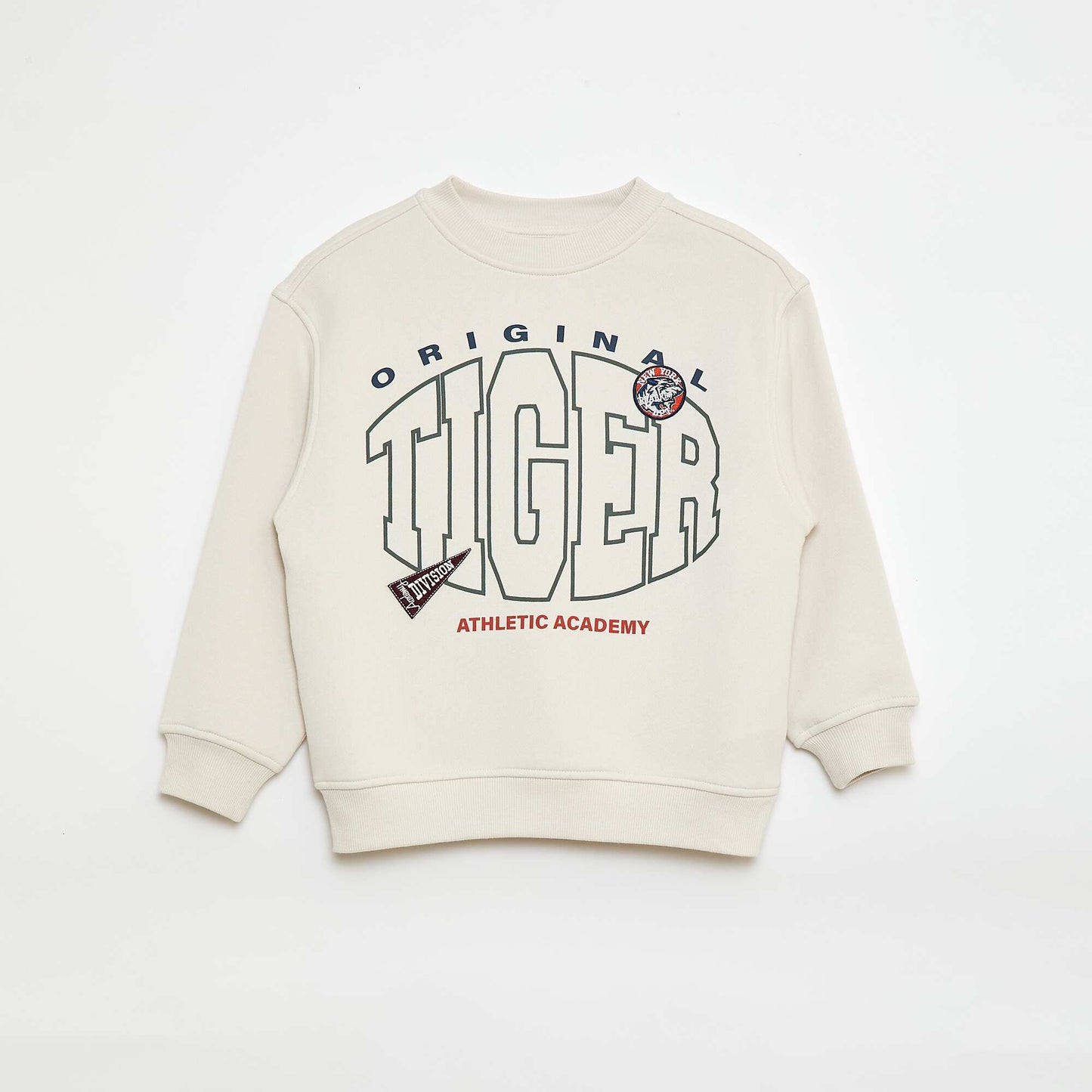 Buzo estampada en felpa perchada BLANCO