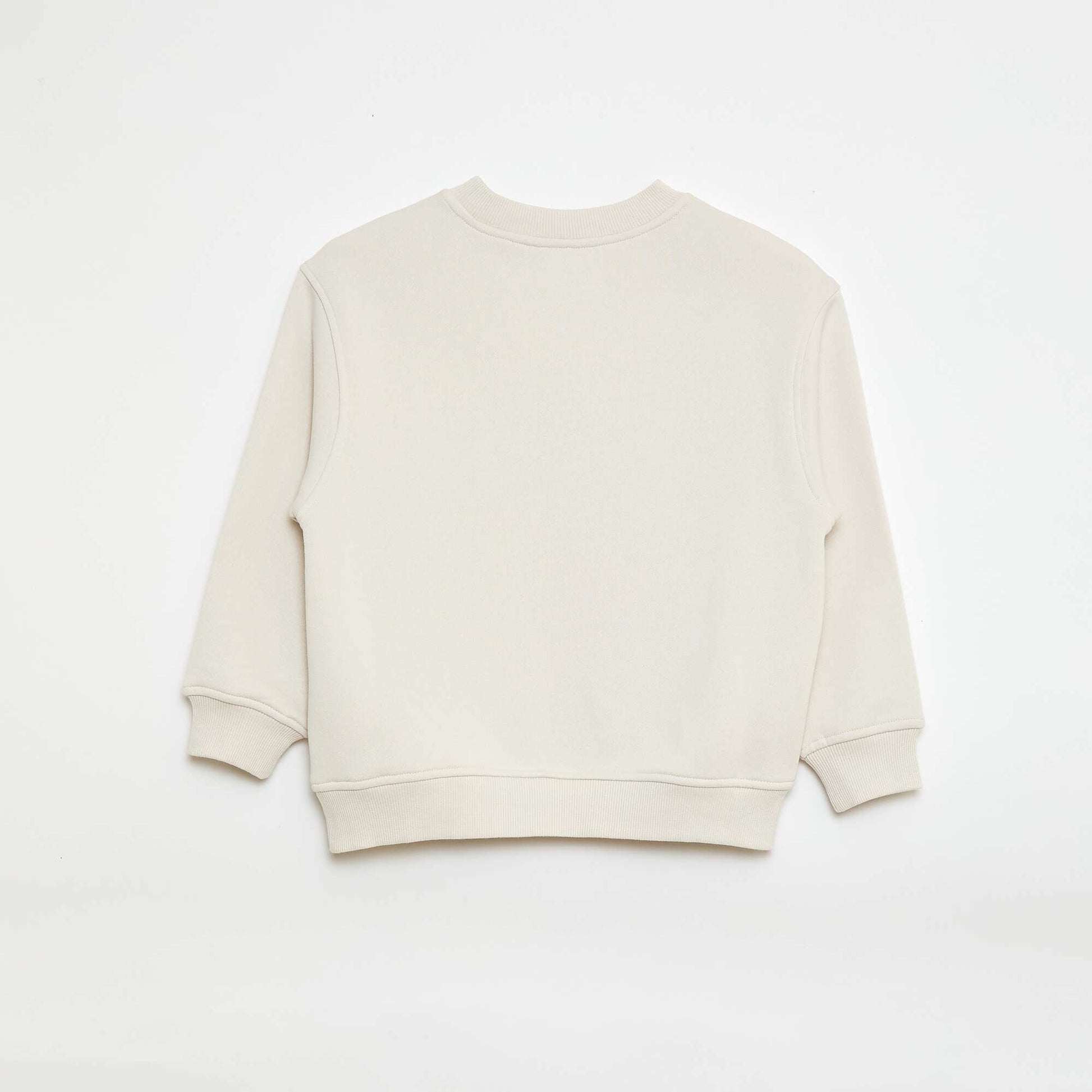 Buzo estampada en felpa perchada BLANCO
